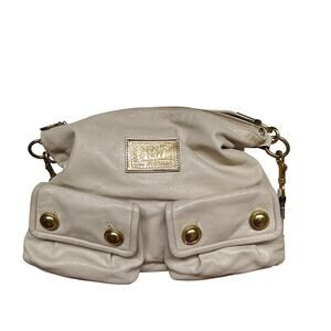 Coach Poppy Pocket Hobo 14681 – Ivory Shoulder Bag, Double Front Pockets